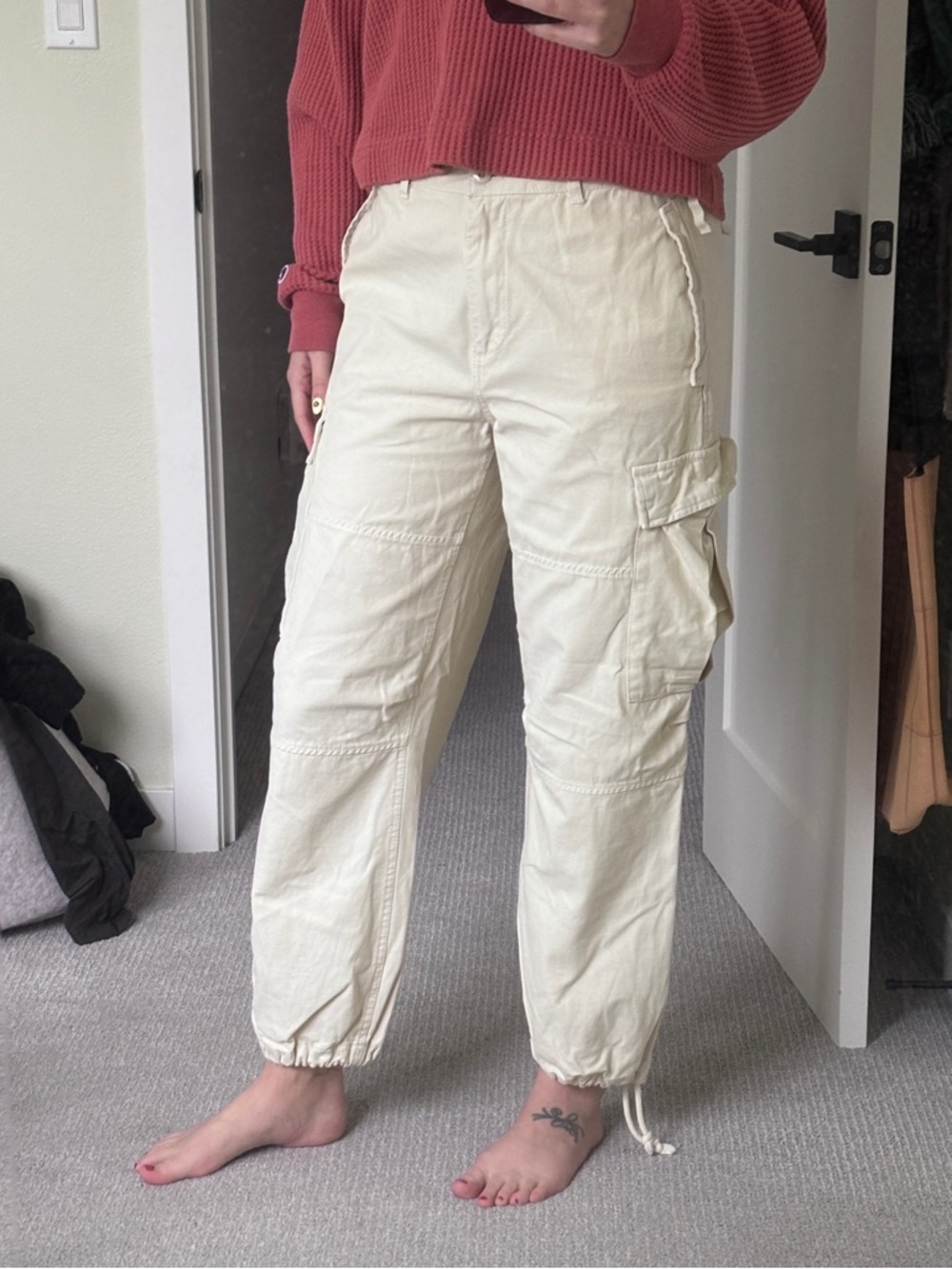 Cream cargo pants